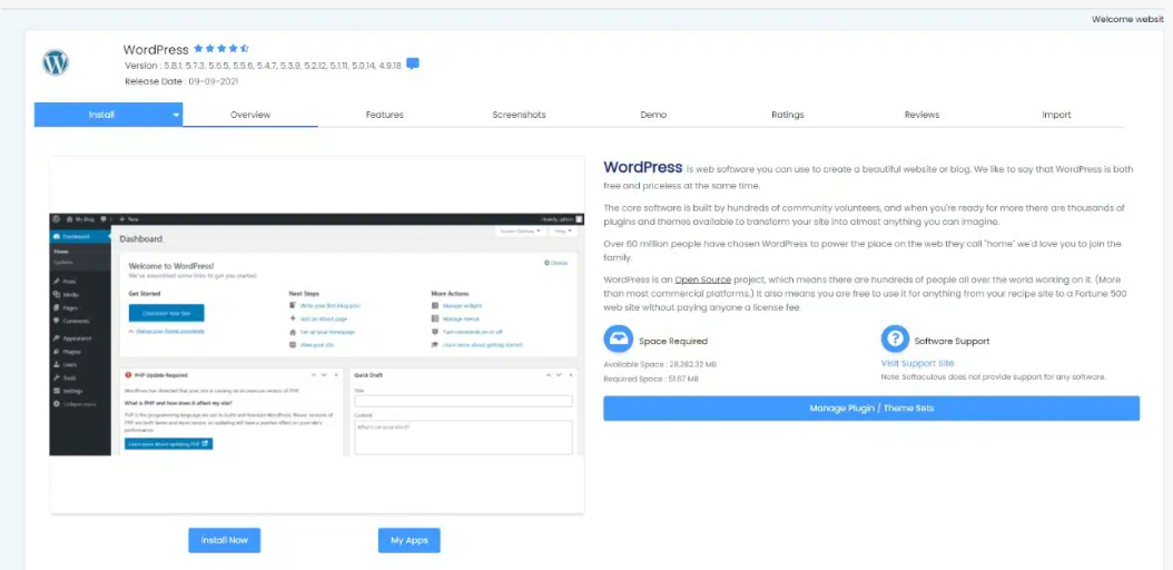 how to install WordPress using cpanel